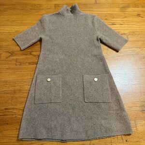 Zara Cozy Brown Turtleneck Sweater Dress